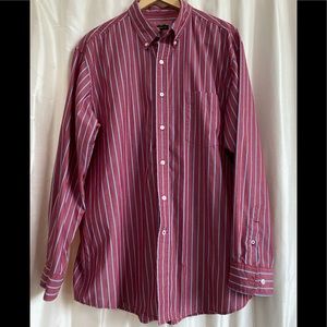 Club Room turquoise wht stripe button down shirt